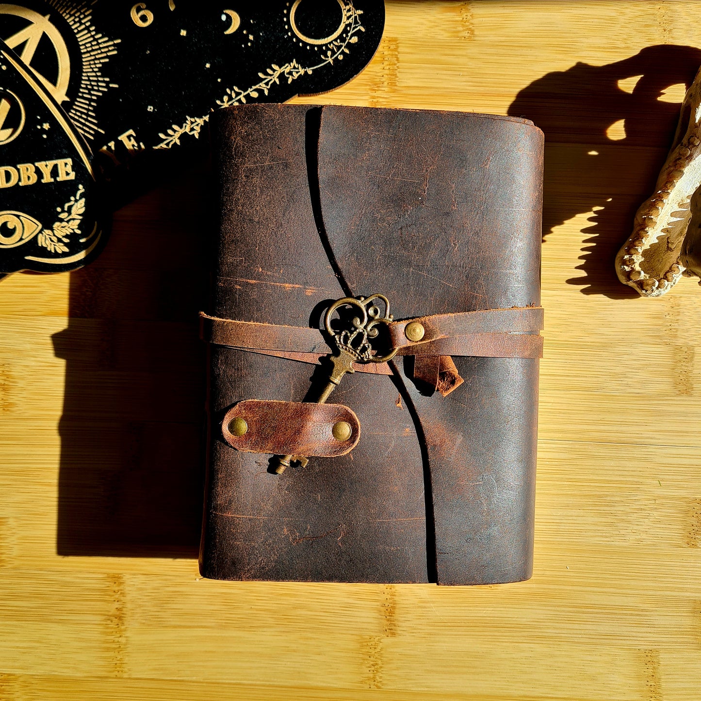 Antique Leather Journal With Key