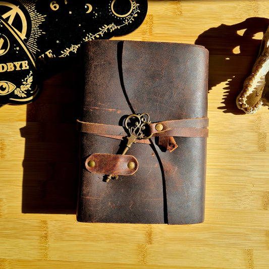 Antique Leather Journal With Key