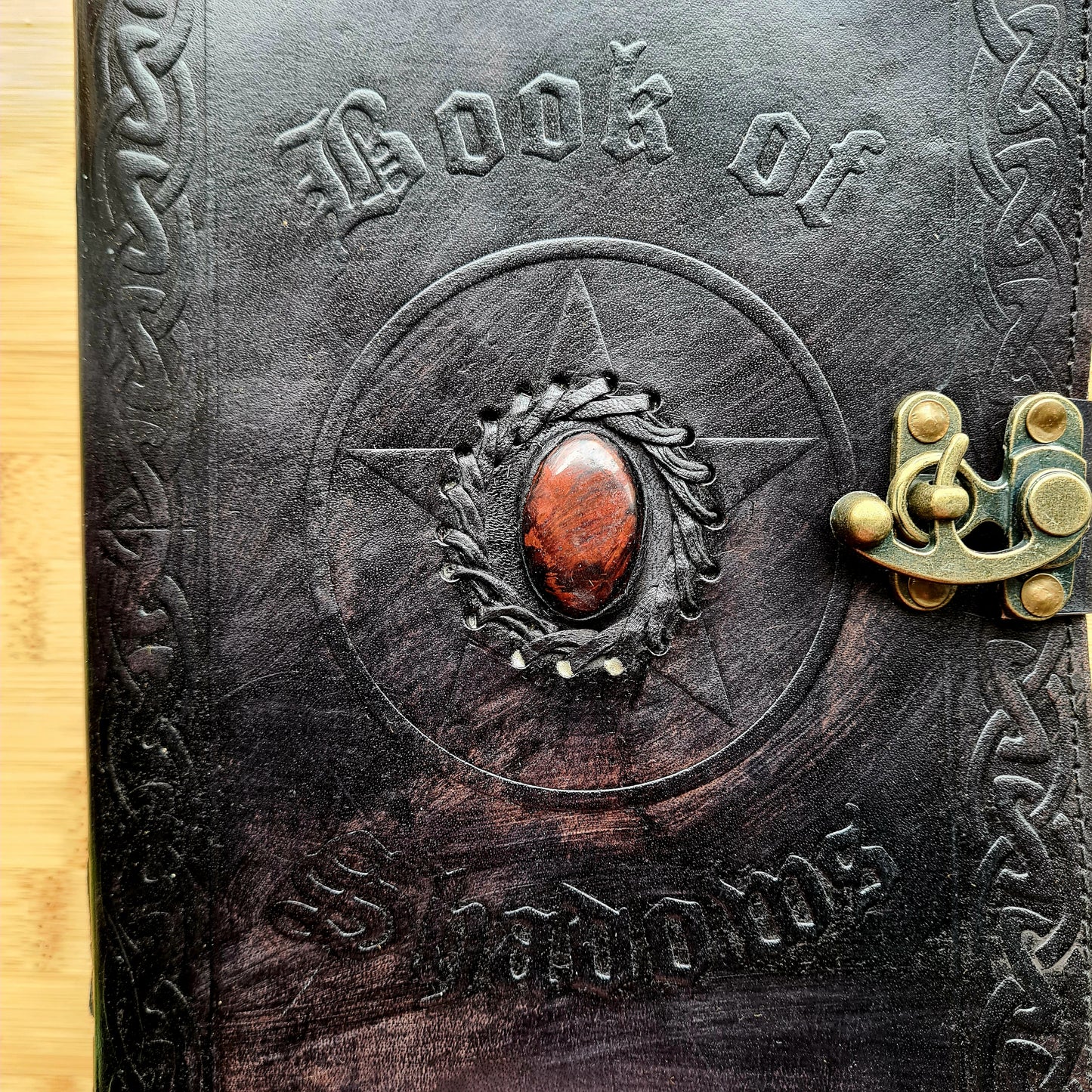 Pentagram Embossed Leather Journal