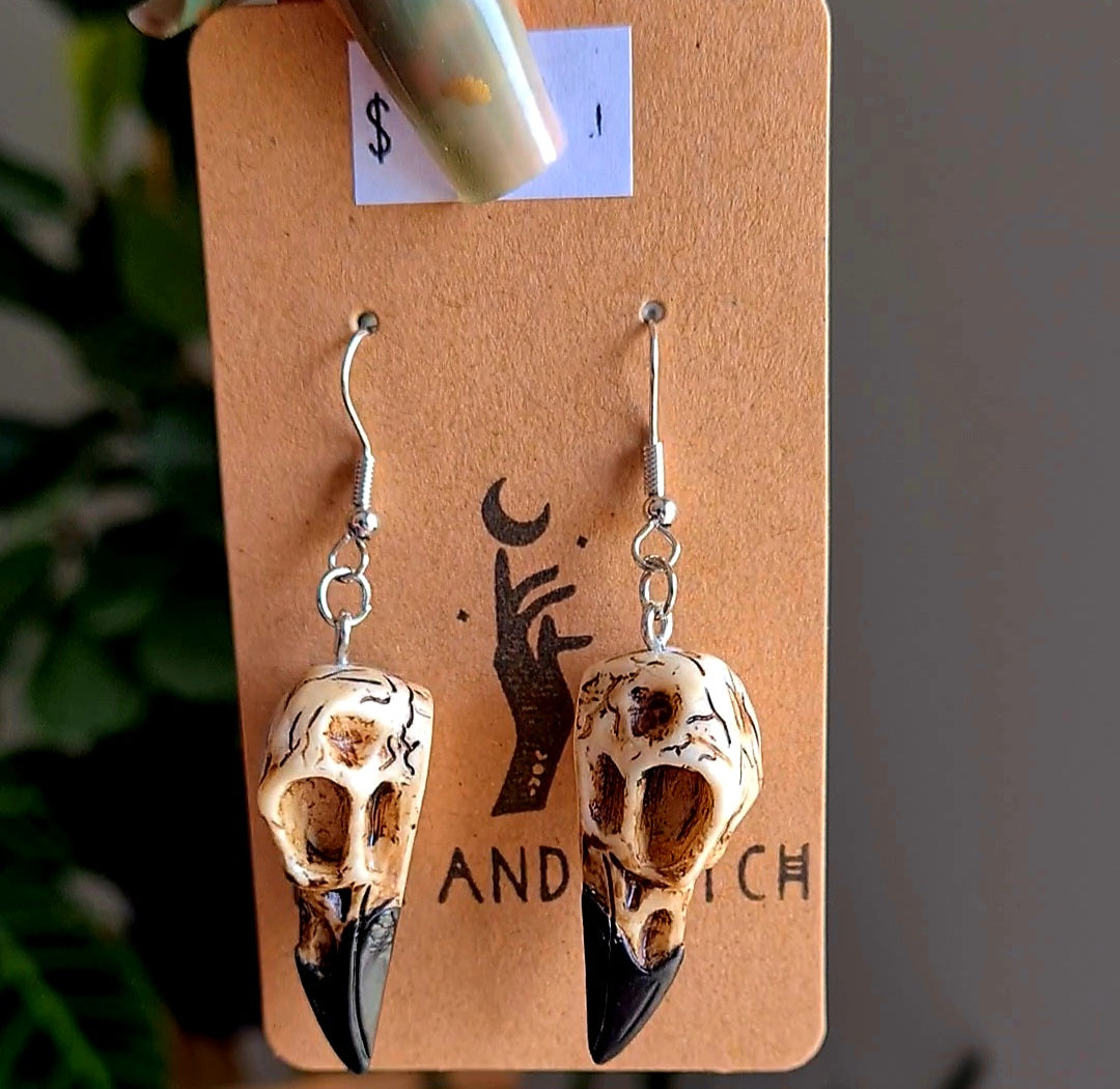 Raven Skull Earrings